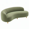 Divano 2 posti 180 x 85 x 75 cm in tessuto verde con piedini metallici stile curvo