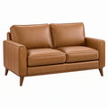 Divano 2 posti 160 x 90 x 85 cm in pelle marrone stile moderno
