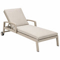 Lettino prendisole 198 x 70 x 94 cm in metallo beige con imbottitura reclinabile