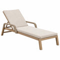 Lettino prendisole 200 x 70 x 85 cm in legno beige con schienale inclinato per esterno