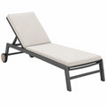 Lettino prendisole 200 x 65 x 35 cm in alluminio grigio con schienale regolabile