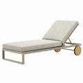 Lettino prendisole 200x70x35 cm in alluminio beige con schienale regolabile per esterno