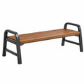 Panca da giardino 120 x 40 x 45 cm in legno marrone e metallo nero - stile moderno