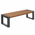 Panca da giardino 120 x 40 x 45 cm in legno e metallo marrone nero stile moderno