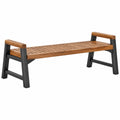 Panca da giardino 150 x 45 x 50 cm in legno e metallo marrone nero stile industriale
